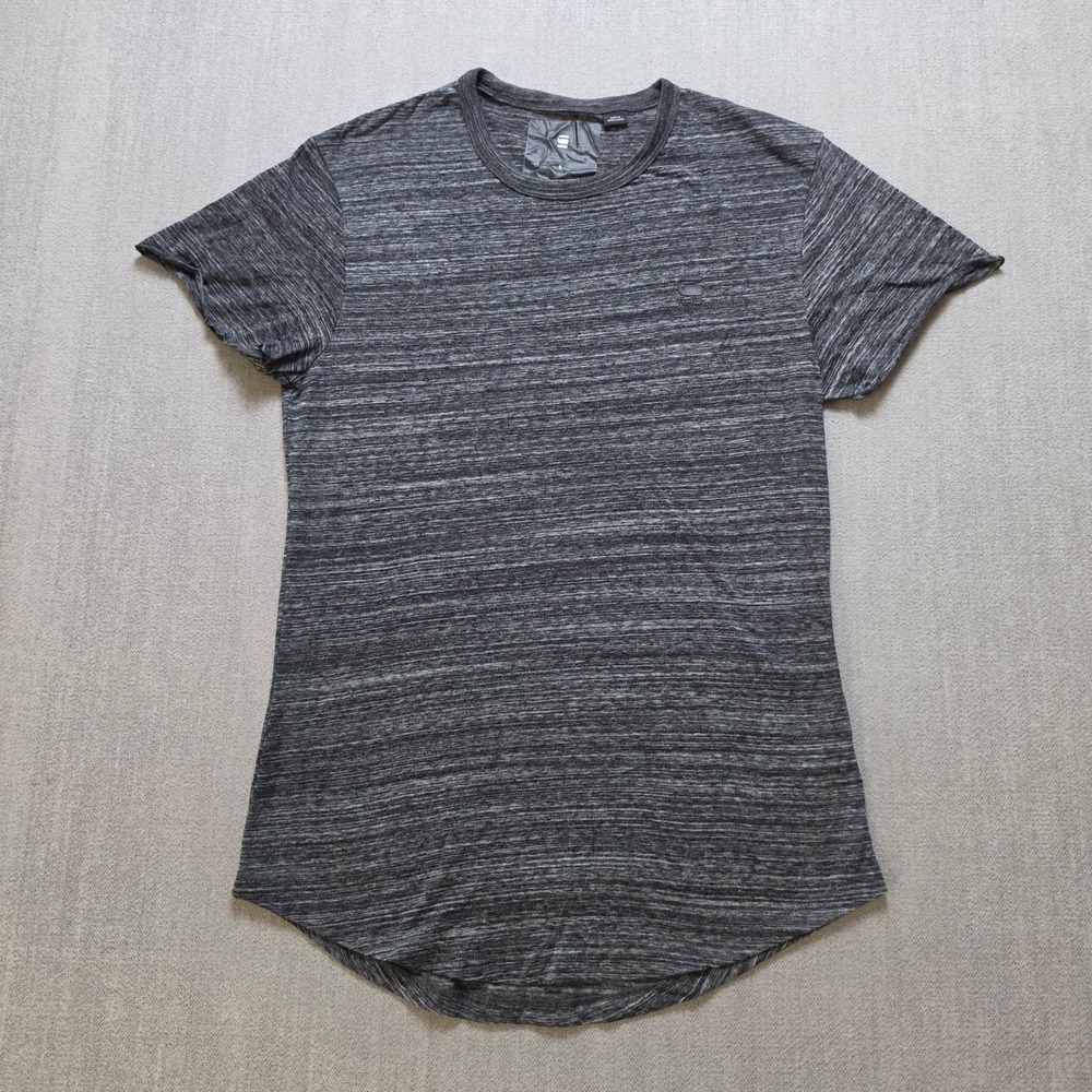G-Star Raw T-Shirt Women S Grey Space Dye Curved Hem Short Sleeve Tee